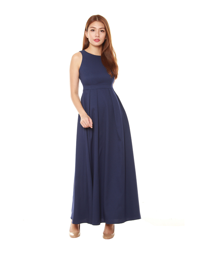 Avery Maxi Dress in Navy Blue