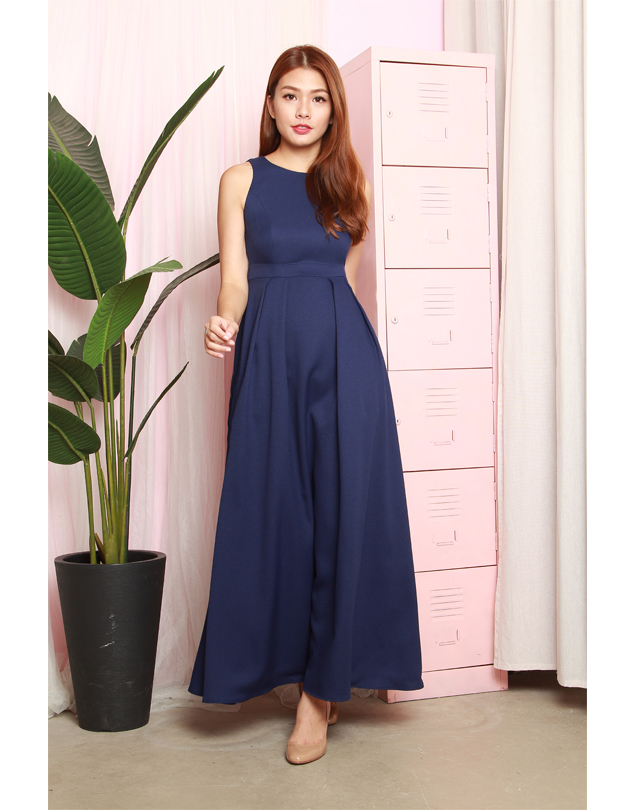 Avery Maxi Dress in Navy Blue