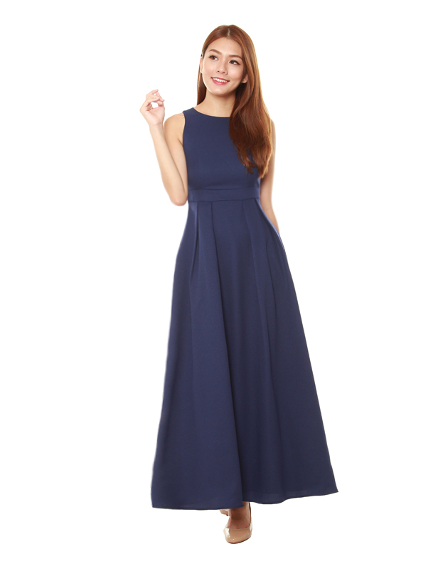 Avery Maxi Dress in Navy Blue