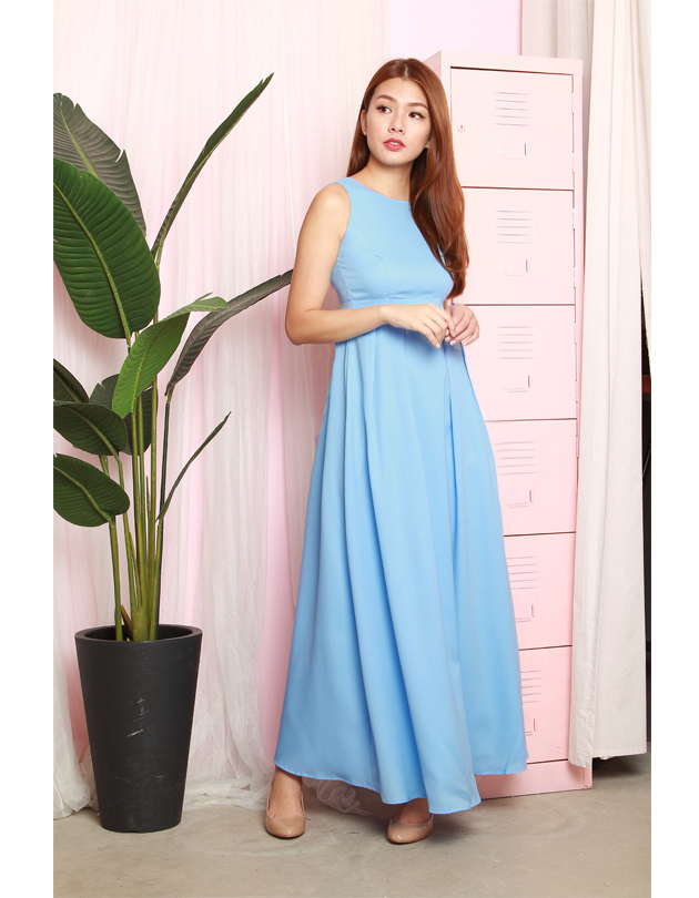 Avery Maxi Dress in Powder Blue