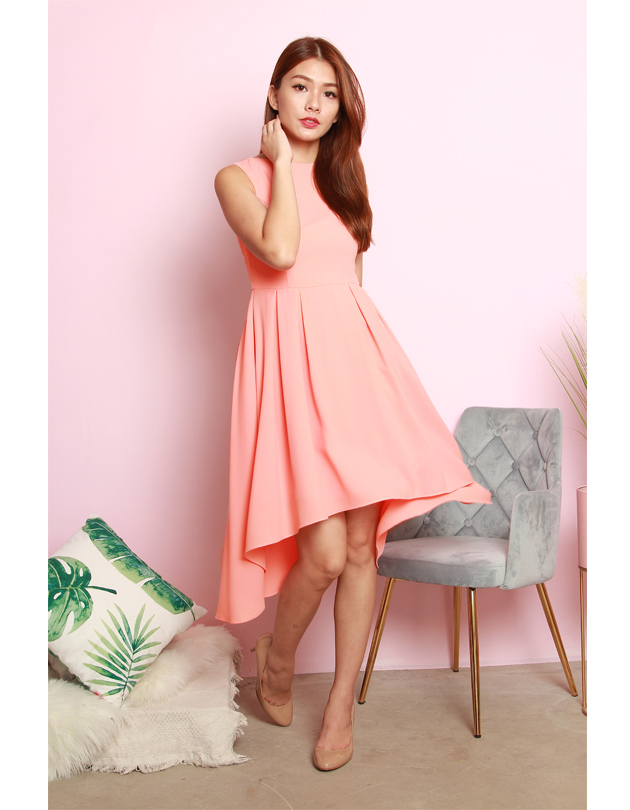 peach dress