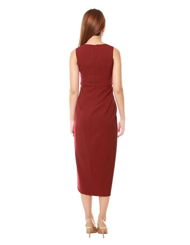 Tara Dress in Dark Red