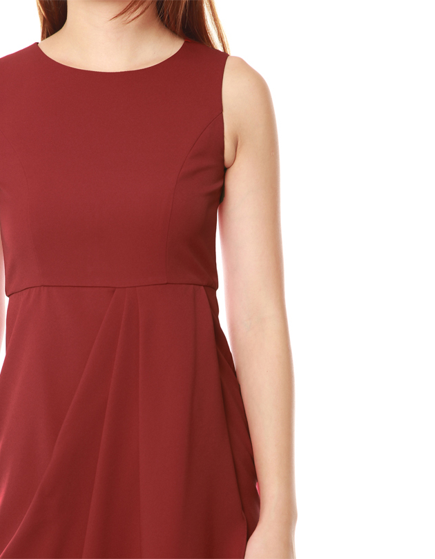 Tara Dress in Dark Red