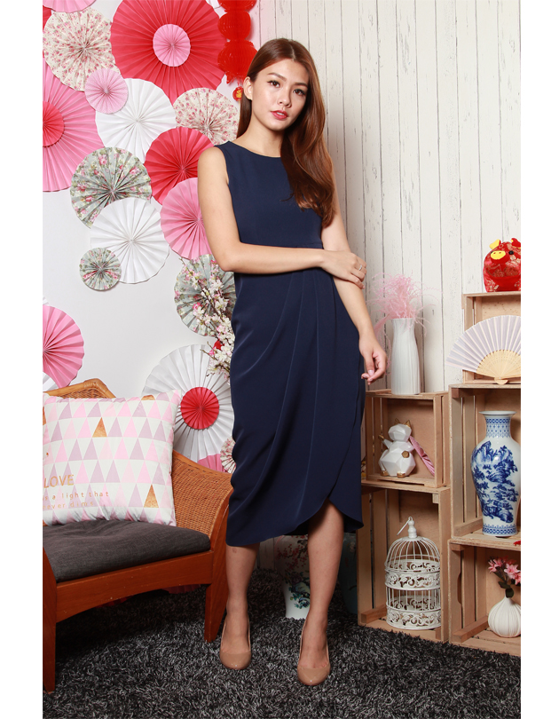 Tara Dress in Navy Blue