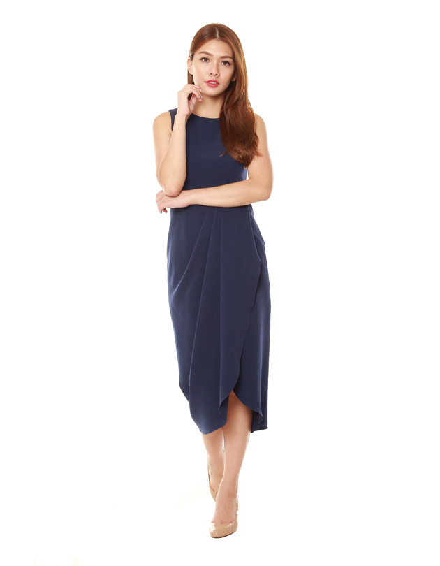 Tara Dress in Navy Blue