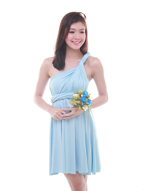 pastel blue mini dress
