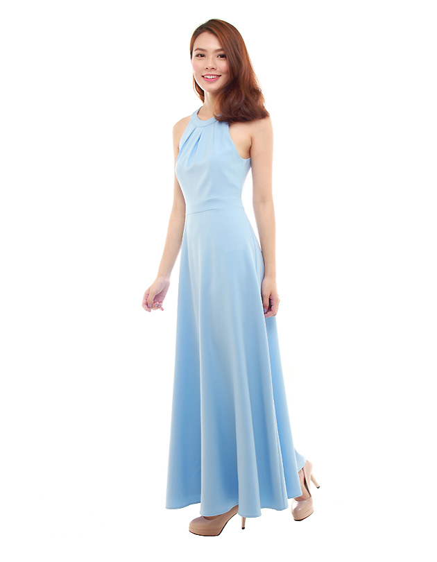 powder blue dress with sleeves